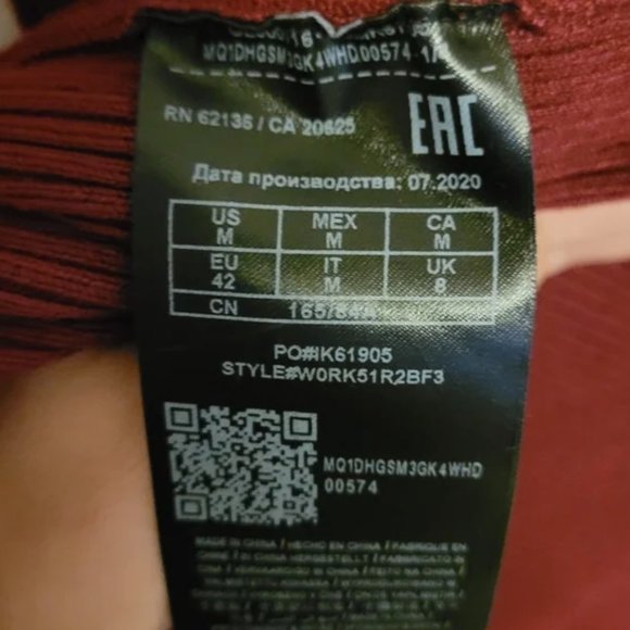 Guess Everly Red Ribbed Knit Wrapover Dress Size M - Picture 7 of 8